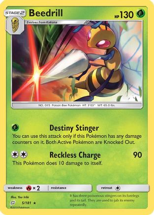 Beedrill 005/181 - SM  Team Up Reverse Holofoil - for just $0.33! 