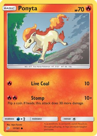 Ponyta 017/181 - SM  Team Up Reverse Holofoil - for just $0.05! 