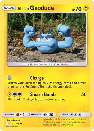 Alolan Geodude 035/181 - SM  Team Up Reverse Holofoil - for just $0.18! 