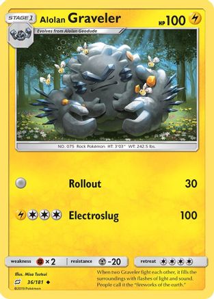 Alolan Graveler 036/181 - SM  Team Up Reverse Holofoil - for just $0.23! 