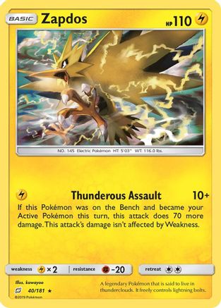 Zapdos 040/181 - SM  Team Up Reverse Holofoil - for just $2.65! 