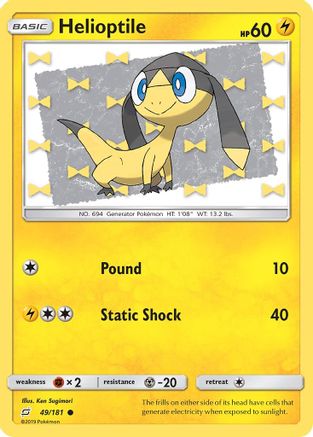 Helioptile 049/181 - SM  Team Up Reverse Holofoil - for just $0.18! 