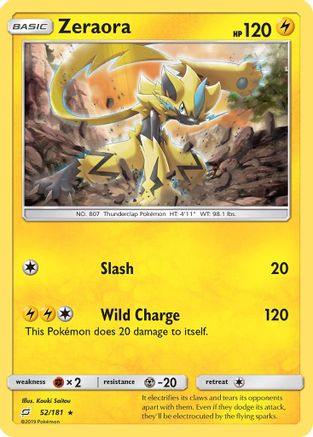 Zeraora 052/181 - SM  Team Up Reverse Holofoil - for just $1.04! 