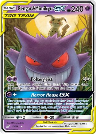 Gengar & Mimikyu GX 053/181 - SM  Team Up Holofoil - for just $89.28! 