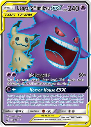 Gengar & Mimikyu GX (Full Art) 164/181 - SM  Team Up Holofoil - for just $106.67! 