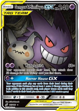 Gengar & Mimikyu GX (Alternate Full Art) 165/181 - SM  Team Up Holofoil - for just $430.24! 