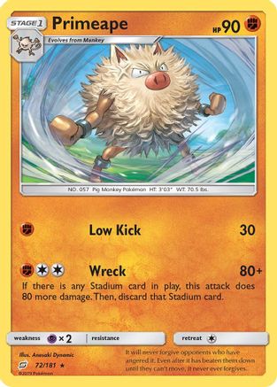 Primeape 072/181 - SM  Team Up - for just $0.18! 