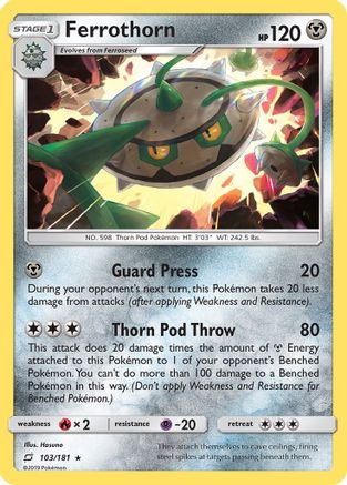 Ferrothorn 103/181 - SM  Team Up Reverse Holofoil - for just $0.13! 