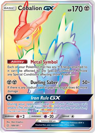 Cobalion GX (Secret) 189/181 - SM  Team Up Holofoil - for just $5.38! 