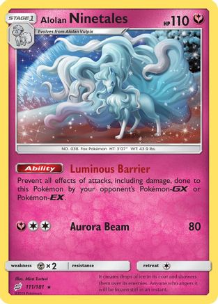 Alolan Ninetales 111/181 - SM  Team Up Reverse Holofoil - for just $4.99! 