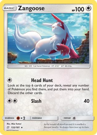 Zangoose 132/181 - SM  Team Up Reverse Holofoil - for just $0.45! 