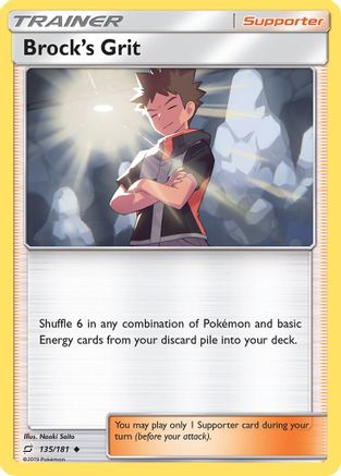 Brock's Grit 135/181 - SM  Team Up Reverse Holofoil - for just $0.20! 