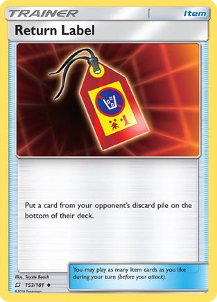 Return Label 153/181 - SM  Team Up Reverse Holofoil - for just $0.11! 