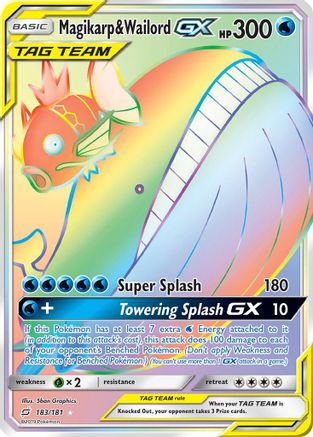Magikarp & Wailord GX (Secret) 183/181 - SM  Team Up Holofoil - for just $38.16! 