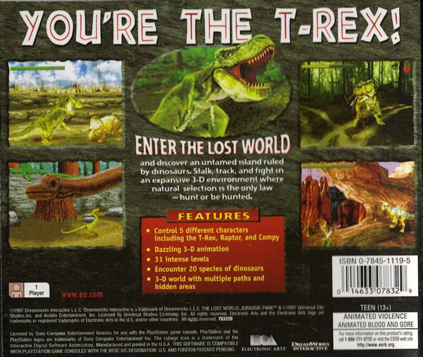 The Lost World: Jurassic Park – PlayStation 1 (PS1) - for just $11.99! 