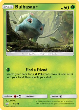 Bulbasaur (Holo Common) 001/18 - Detective Pikachu Holofoil - for just $0.31! 