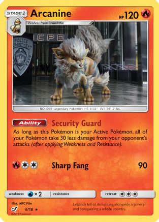 Arcanine 006/18 - Detective Pikachu Holofoil - for just $0.79! 