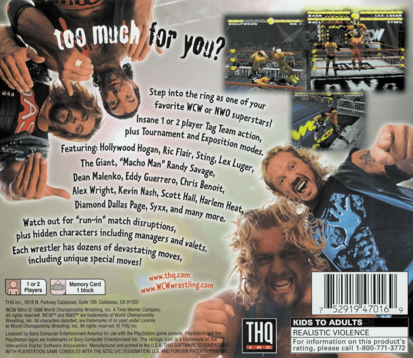 WCW Nitro – PlayStation 1 (PS1) - for just $6.99! 