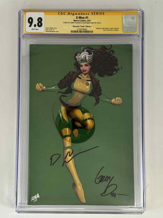 [Double Signed by David Nakayama | Gerry Duggan] X-Men #1 CGC 9.8 Yellow Label Exclusive Virgin Color Bleed Var - for just $150! 
