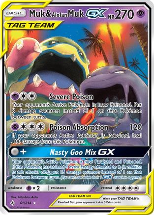 Muk & Alolan Muk GX 061/214 - SM  Unbroken Bonds Holofoil - for just $8.47! 