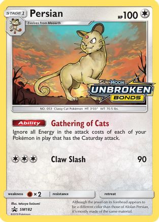 Persian (Prerelease) SM182/248 - SM Promos Holofoil - for just $2.55! 