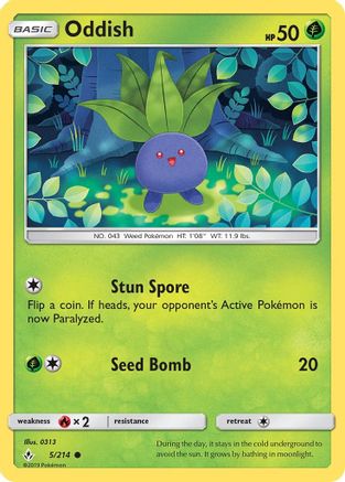 Oddish 005/214 - SM  Unbroken Bonds - for just $0.05! 