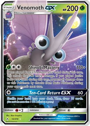 Venomoth GX 012/214 - SM  Unbroken Bonds Holofoil - for just $2! 
