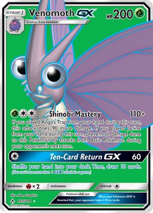 Venomoth GX (Full Art) 193/214 - SM  Unbroken Bonds Holofoil - for just $0.75! 