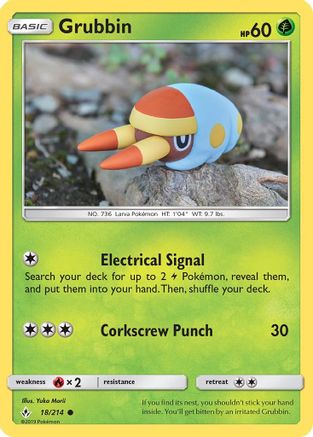 Grubbin 018/214 - SM  Unbroken Bonds - for just $0.11! 