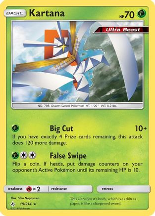 Kartana 019/214 - SM  Unbroken Bonds Reverse Holofoil - for just $0.38! 