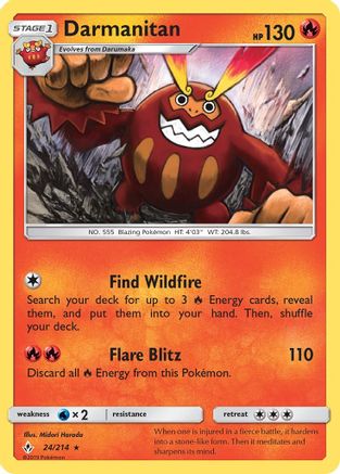 Darmanitan 024/214 - SM  Unbroken Bonds Reverse Holofoil - for just $0.20! 