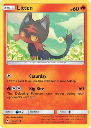 Litten 027/214 - SM  Unbroken Bonds Reverse Holofoil - for just $0.20! 