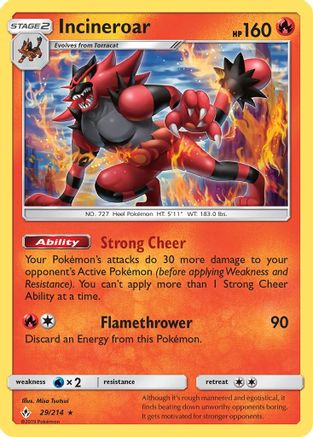 Incineroar 029/214 - SM  Unbroken Bonds - for just $0.20! 