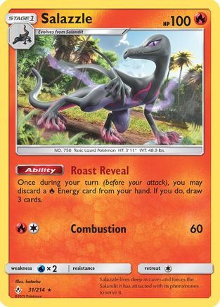 Salazzle 031/214 - SM  Unbroken Bonds Reverse Holofoil - for just $0.48! 