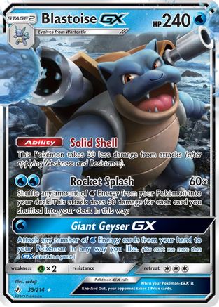 Blastoise GX 035/214 - SM  Unbroken Bonds Holofoil - for just $4.89! 