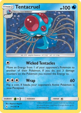 Tentacruel 041/214 - SM  Unbroken Bonds - for just $0.05! 
