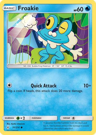 Froakie 051/214 - SM  Unbroken Bonds Reverse Holofoil - for just $0.20! 