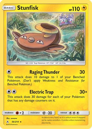 Stunfisk 056/214 - SM  Unbroken Bonds Reverse Holofoil - for just $0.25! 