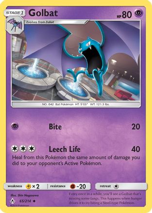 Golbat 065/214 - SM  Unbroken Bonds Reverse Holofoil - for just $0.21! 