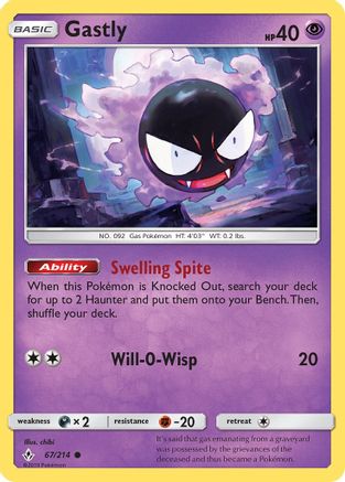 Gastly 067/214 - SM  Unbroken Bonds Reverse Holofoil - for just $0.43! 