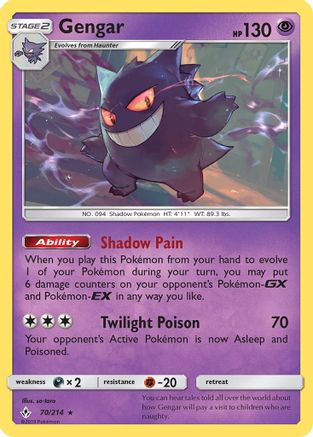Gengar 070/214 - SM  Unbroken Bonds Reverse Holofoil - for just $7.94! 