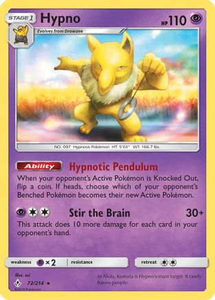 Hypno 072/214 - SM  Unbroken Bonds Reverse Holofoil - for just $0.28! 