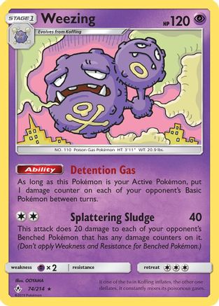 Weezing 074/214 - SM  Unbroken Bonds - for just $0.53! 
