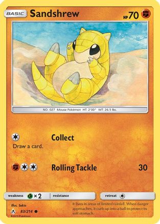 Sandshrew 083/214 - SM  Unbroken Bonds - for just $0.05! 