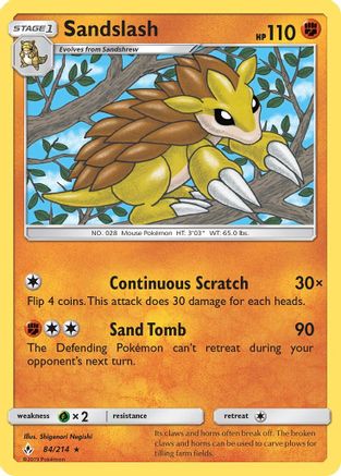 Sandslash 084/214 - SM  Unbroken Bonds - for just $0.05! 