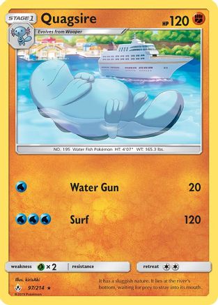 Quagsire 097/214 - SM  Unbroken Bonds - for just $0.30! 