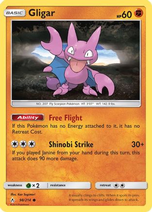 Gligar 098/214 - SM  Unbroken Bonds - for just $0.05! 