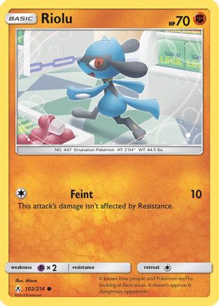 Riolu 102/214 - SM  Unbroken Bonds - for just $0.05! 