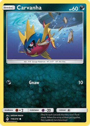 Carvanha 110/214 - SM  Unbroken Bonds Reverse Holofoil - for just $0.10! 