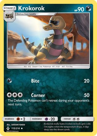 Krokorok 115/214 - SM  Unbroken Bonds Reverse Holofoil - for just $0.17! 
